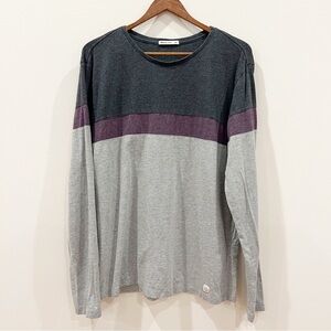 Marine Layer Shirt Mens Medium Large Gray Purple Long Sleeve Cotton Tencel Basic